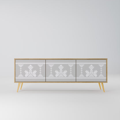 THAI GRAY 3-Door TV Stand in Oak Effect