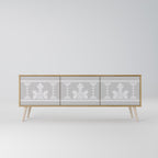 THAI GRAY 3-Door TV Stand in Oak Effect