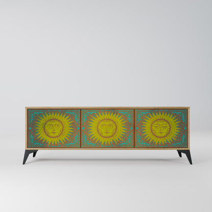 SUNSHINE EULOGY 3-Door TV Stand in Oak Effect