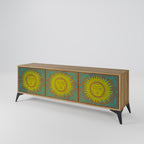 SUNSHINE EULOGY 3-Door TV Stand in Oak Effect