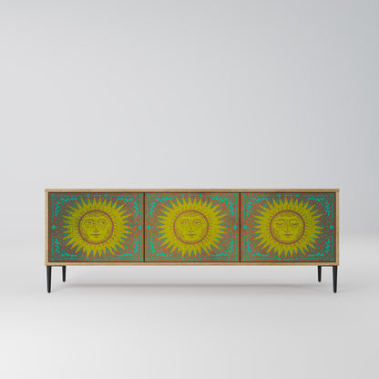 SUNSHINE EULOGY 3-Door TV Stand in Oak Effect