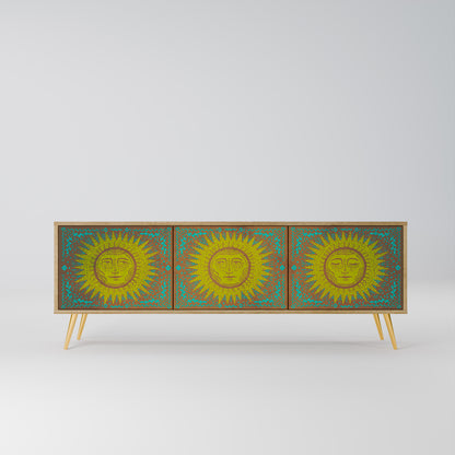 SUNSHINE EULOGY 3-Door TV Stand in Oak Effect