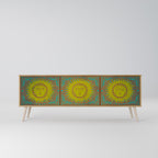 SUNSHINE EULOGY 3-Door TV Stand in Oak Effect