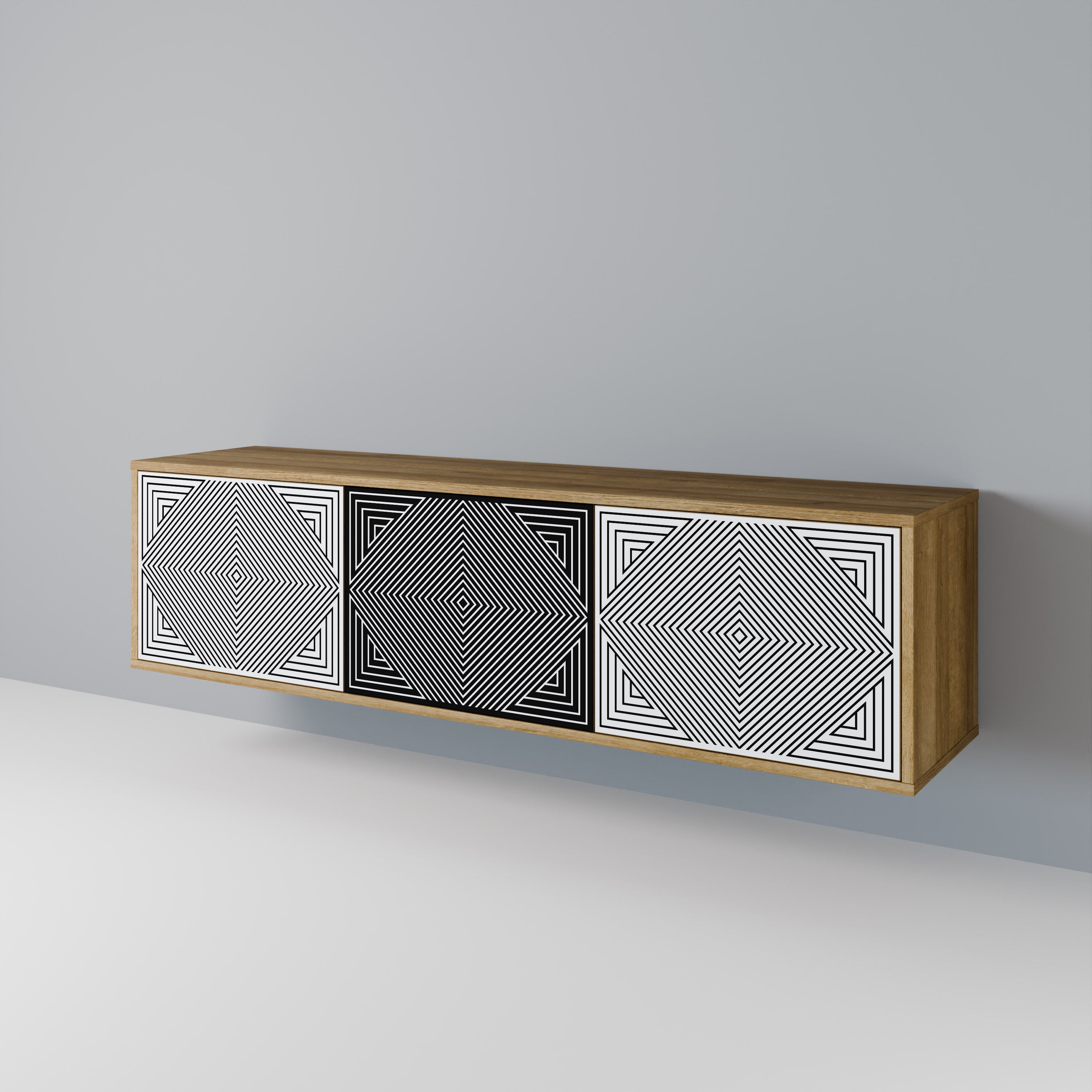 POLYGON ILLUSION 3-Door TV Cabinet
