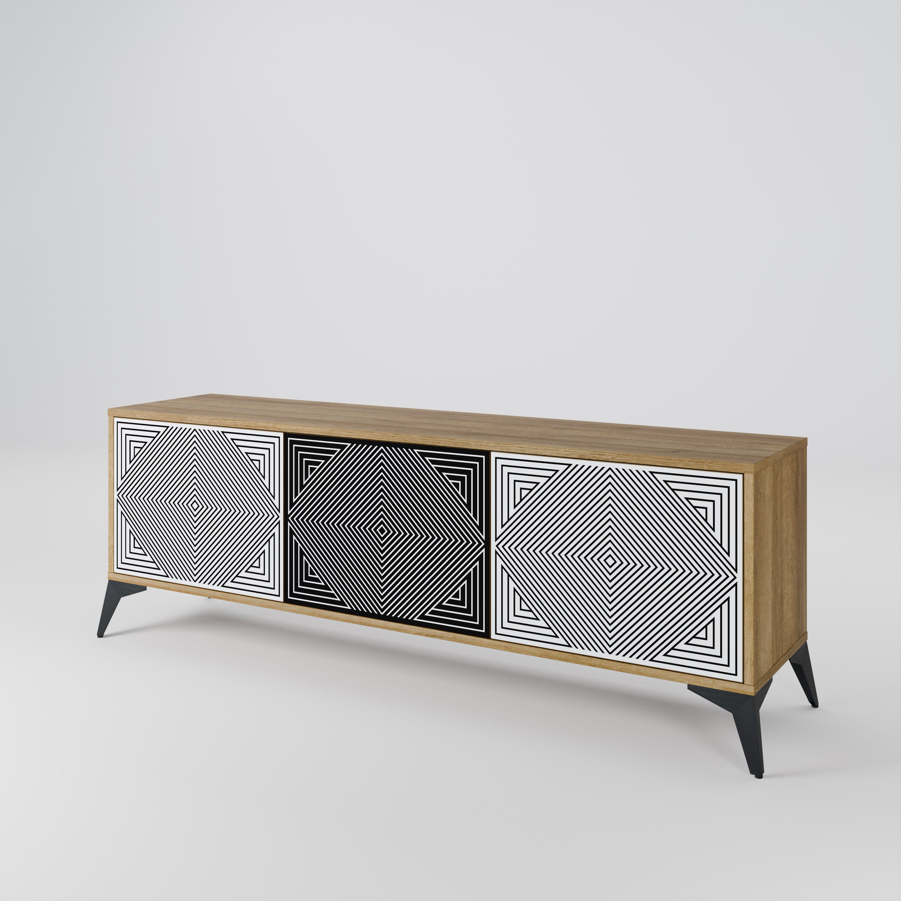 POLYGON ILLUSION 3-Door TV Cabinet