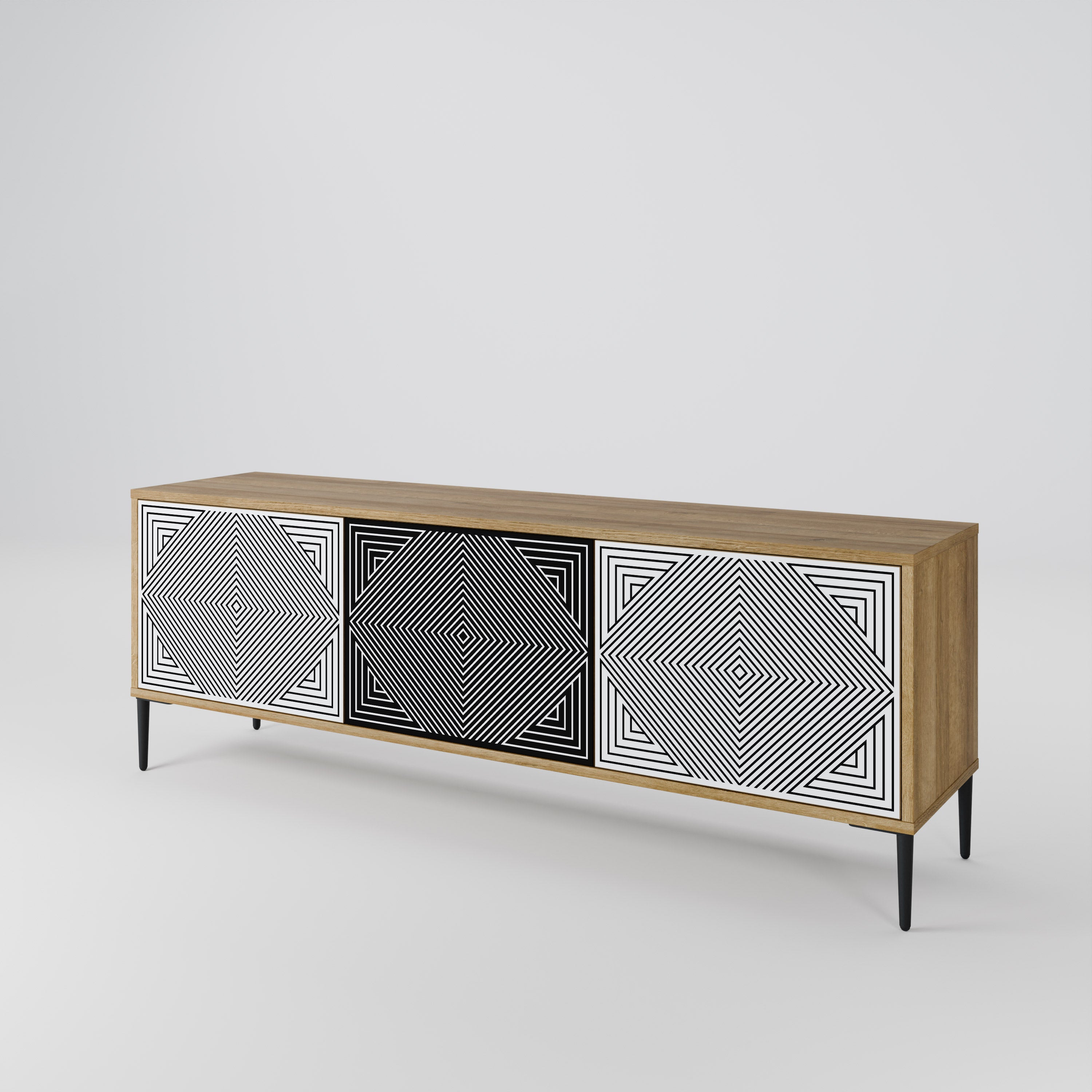 POLYGON ILLUSION 3-Door TV Cabinet