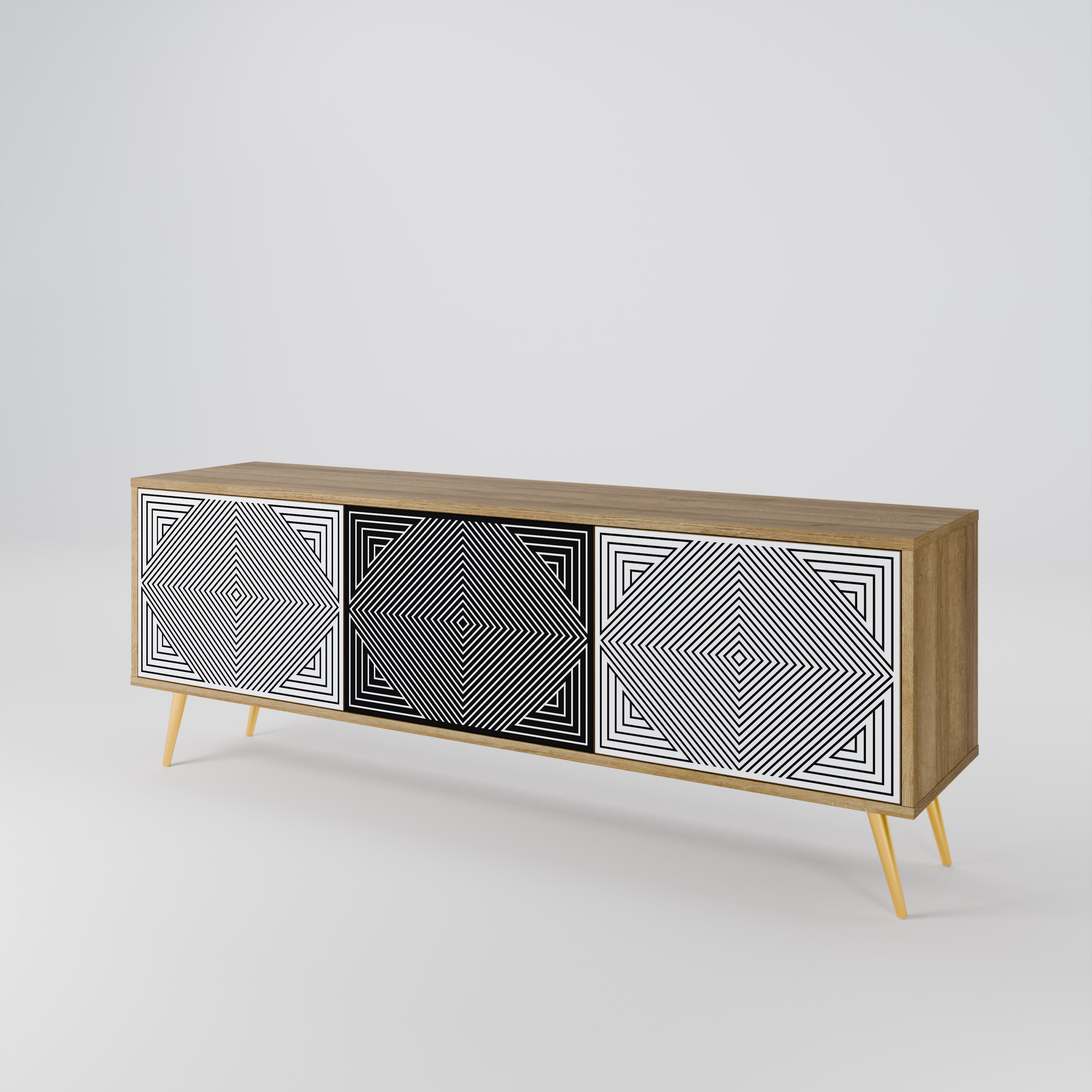 POLYGON ILLUSION 3-Door TV Cabinet