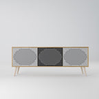 POLYGON ILLUSION 3-Door TV Stand in Oak Effect