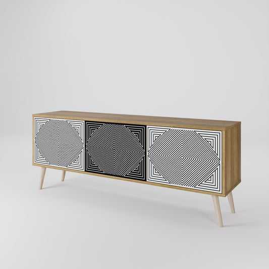 POLYGON ILLUSION 3-Door TV Cabinet