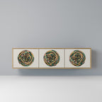 GREEN CIRCLES 3-Door TV Stand in Oak Effect