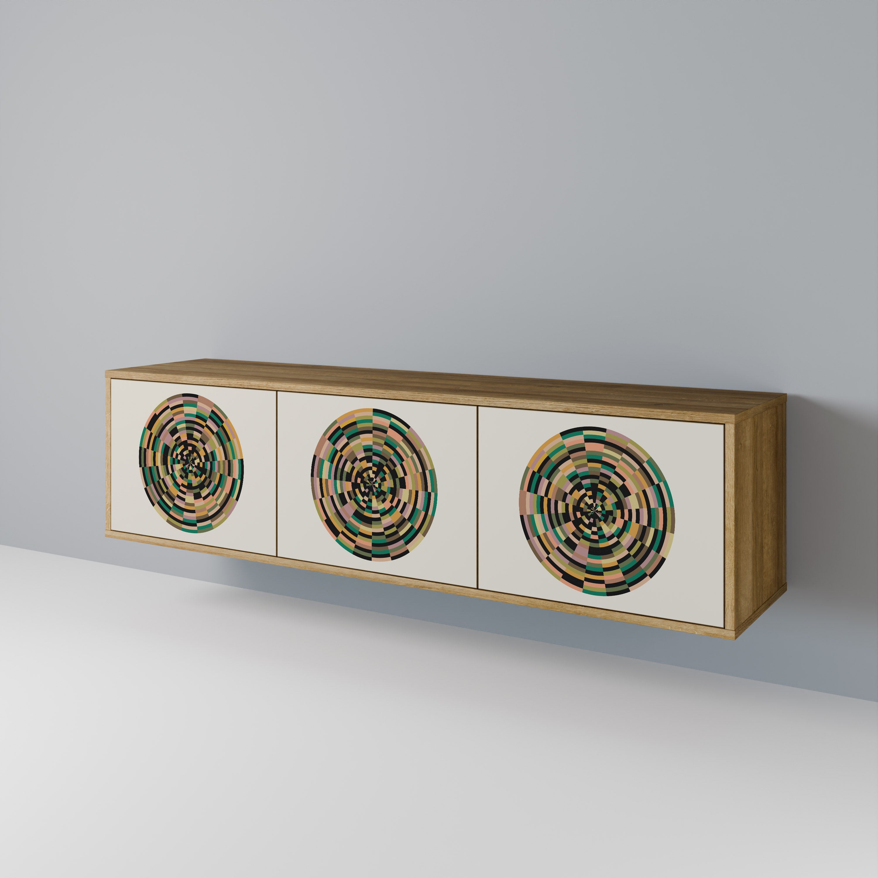 GREEN CIRCLES 3-Door TV Cabinet