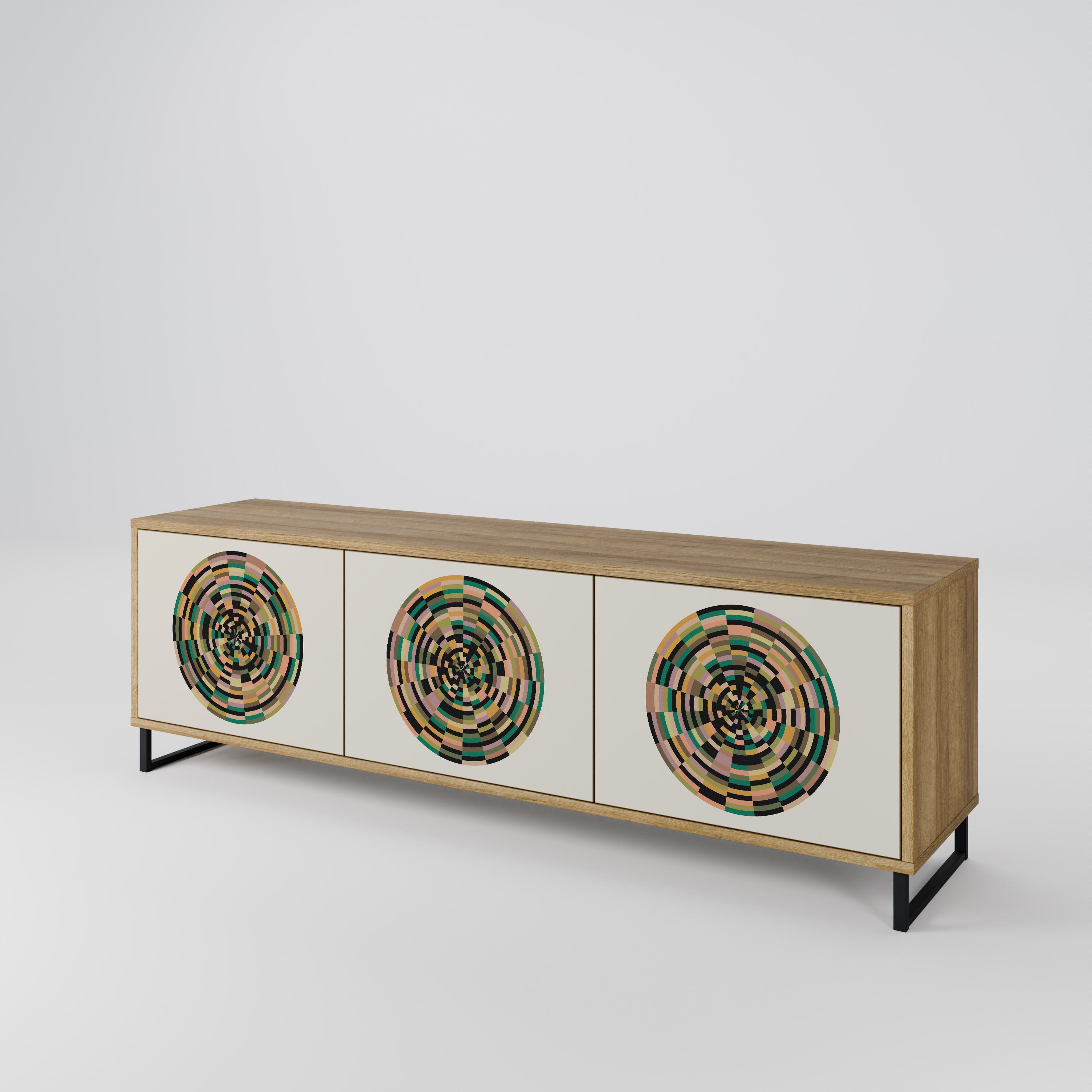 GREEN CIRCLES 3-Door TV Cabinet