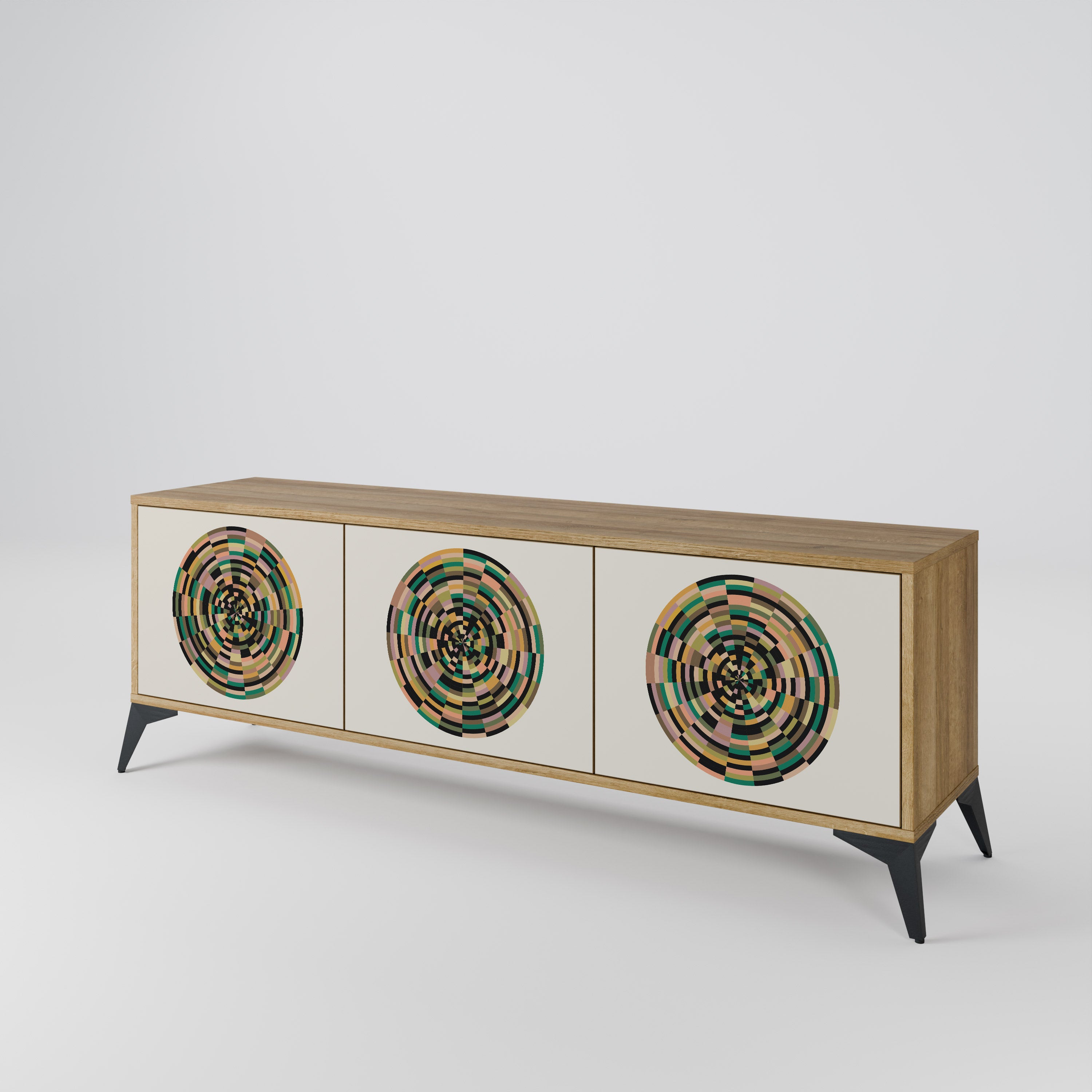 GREEN CIRCLES 3-Door TV Cabinet
