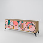 GOSSAMER ECHOES 3-Door TV Stand in Oak Effect