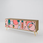 GOSSAMER ECHOES 3-Door TV Stand in Oak Effect