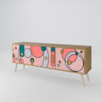 GOSSAMER ECHOES 3-Door TV Stand in Oak Effect