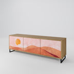 LUMINOUS SUNLIGHT 3-Door TV Stand in Oak Effect