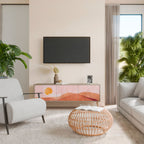 LUMINOUS SUNLIGHT 3-Door TV Stand in Oak Effect