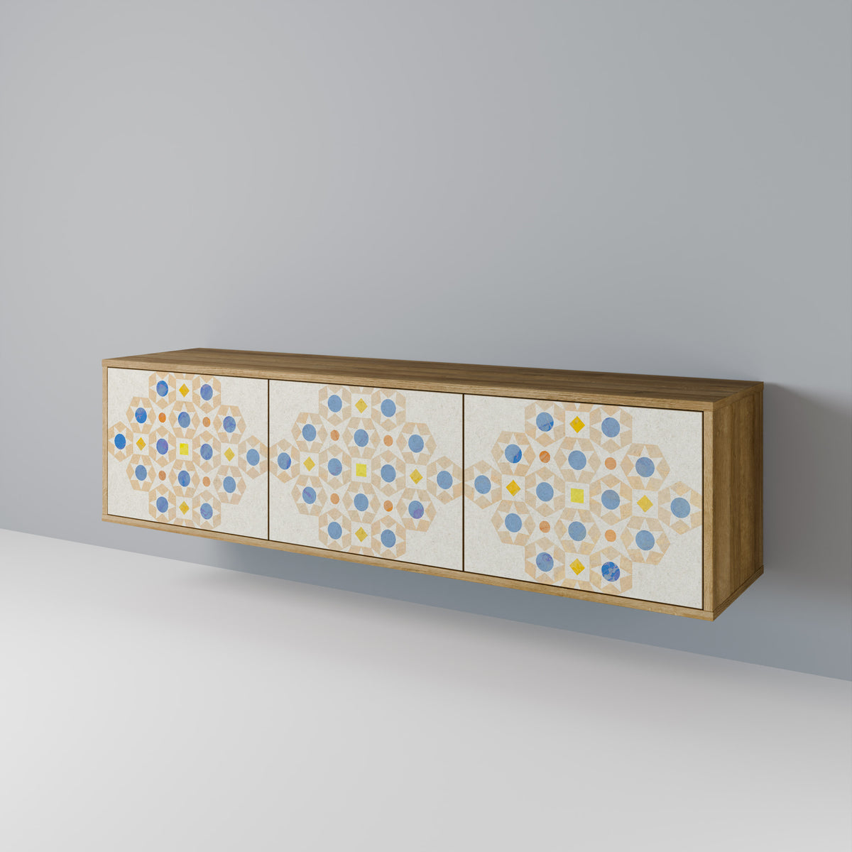 PATTERNED PRISM TV-bänk med 3 dörrar