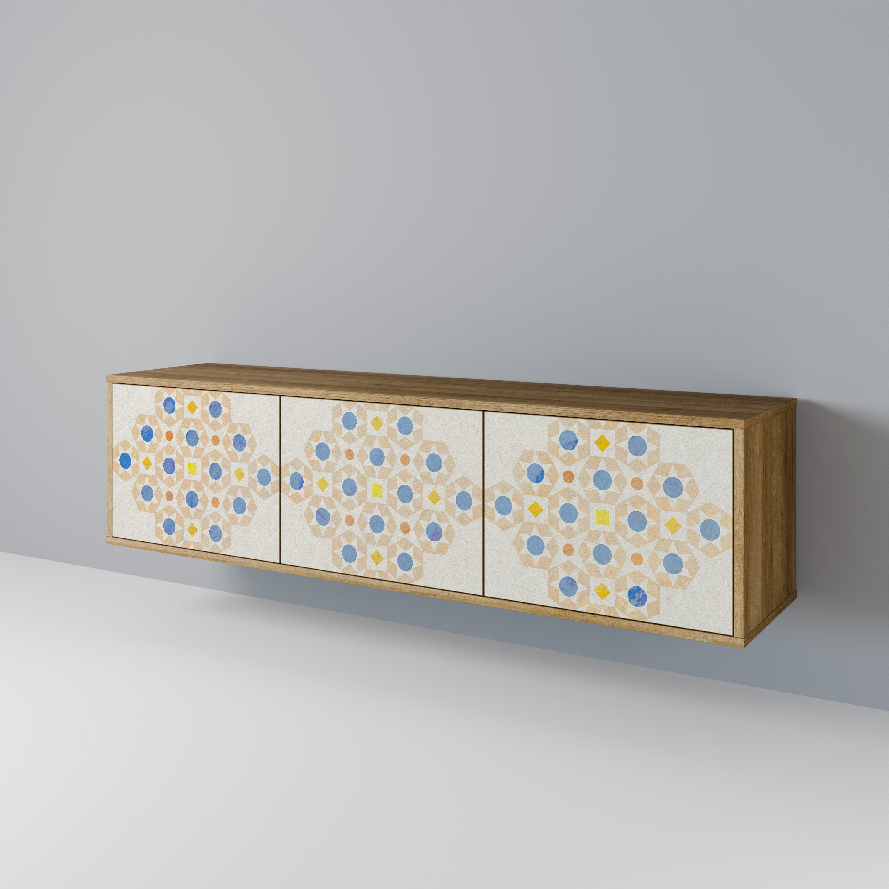PATTERNED PRISM TV-bänk med 3 dörrar