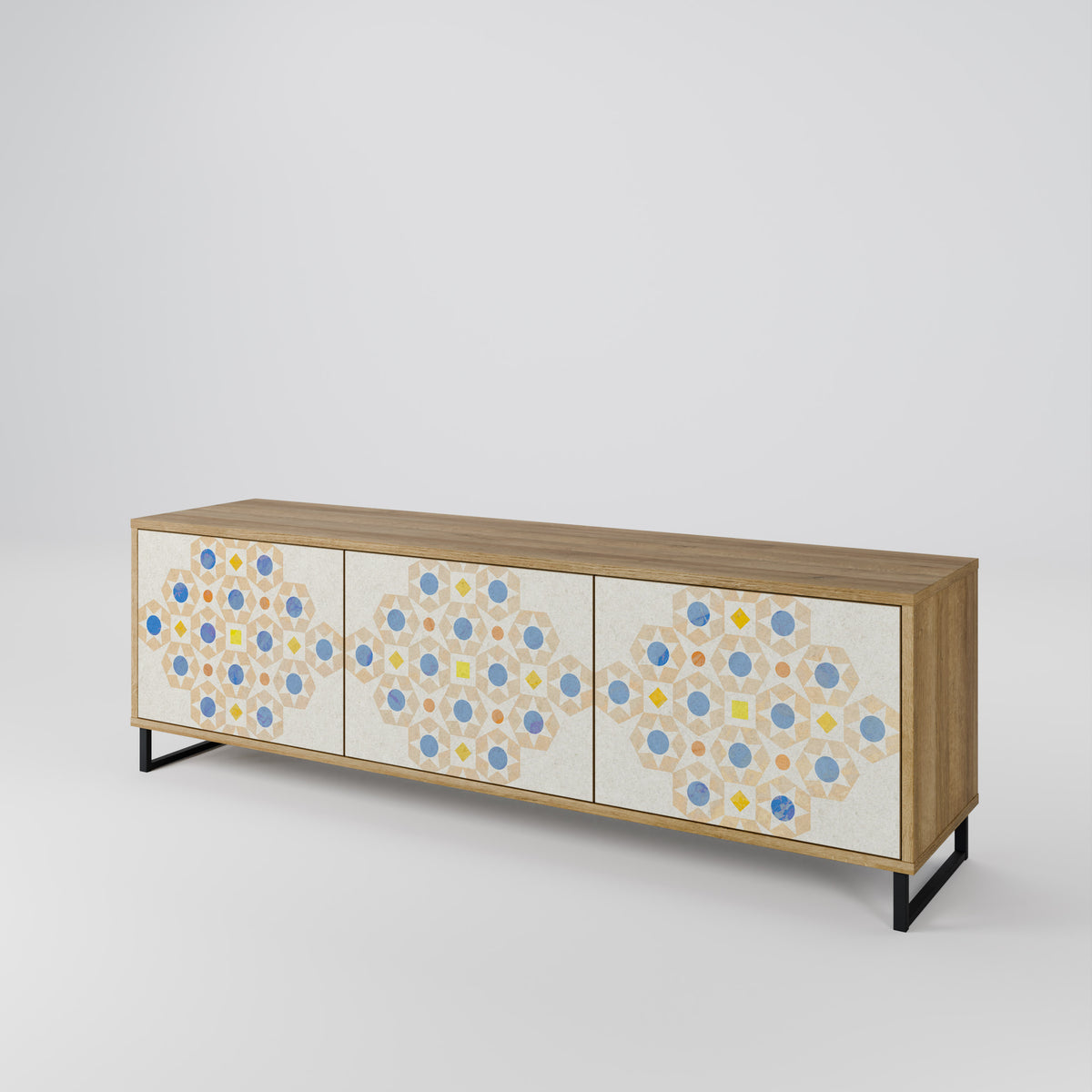 PATTERNED PRISM TV-bänk med 3 dörrar