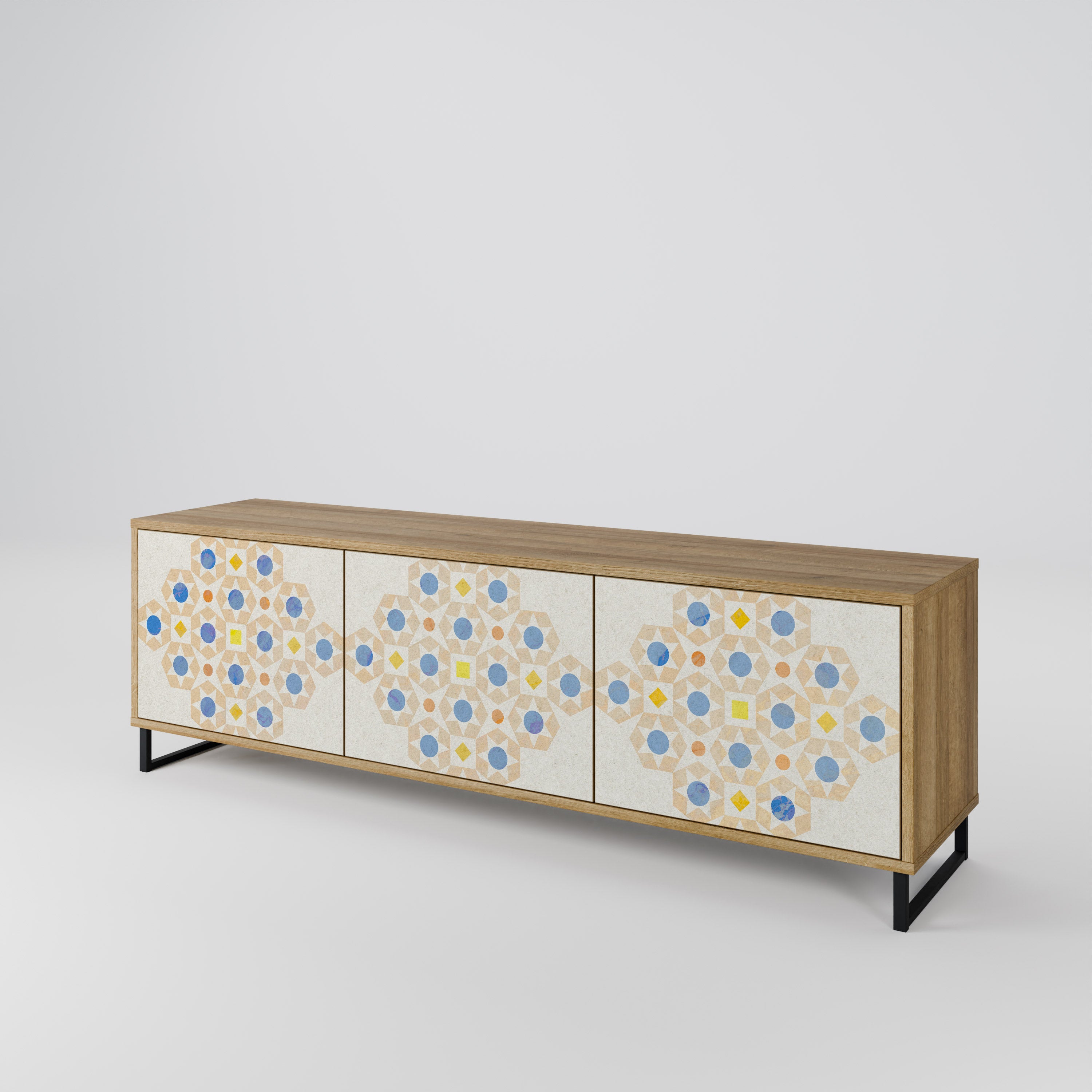PATTERNED PRISM TV-bänk med 3 dörrar