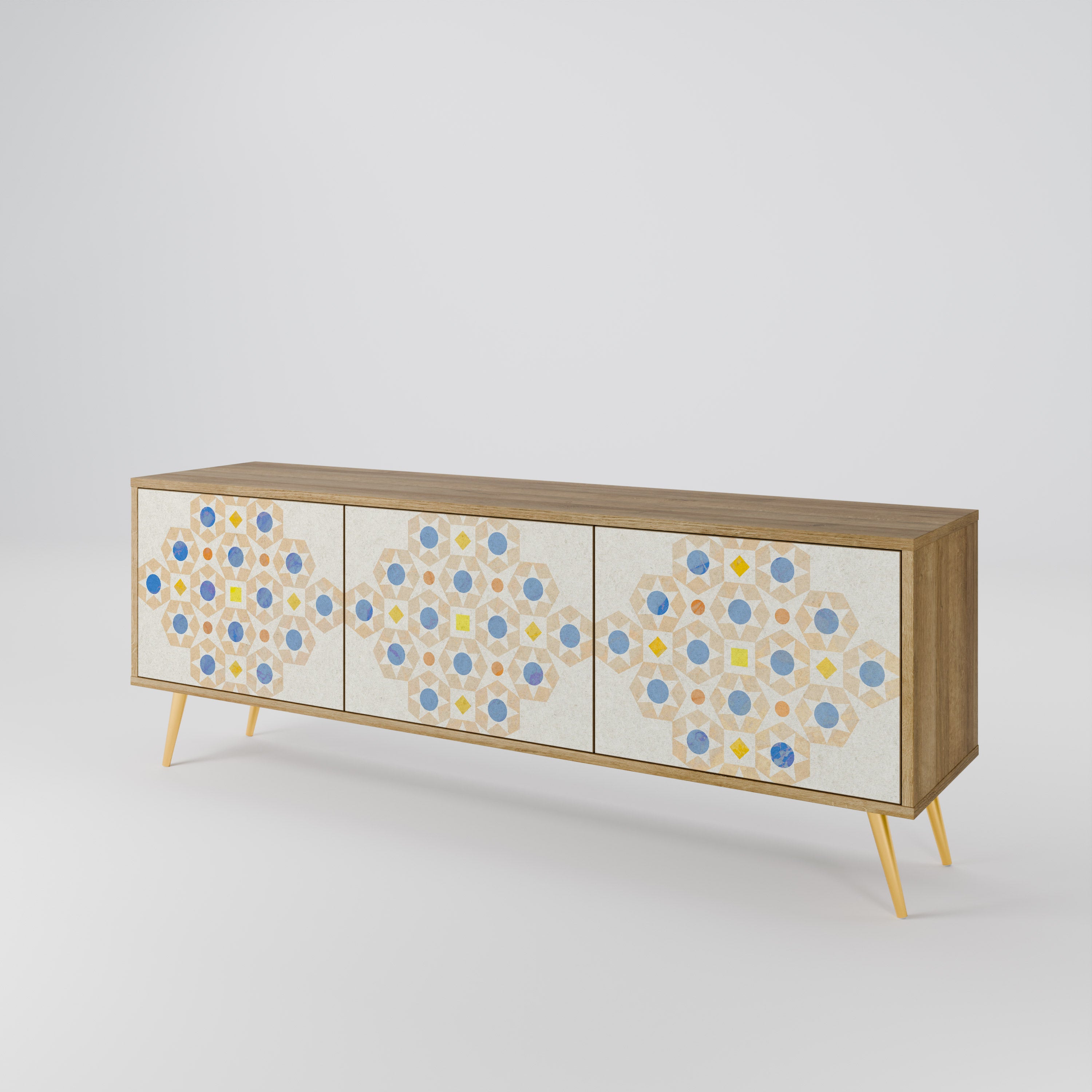 PATTERNED PRISM TV-bänk med 3 dörrar