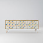 PATTERNED PRISM 3-Door TV Stand in Oak Effect