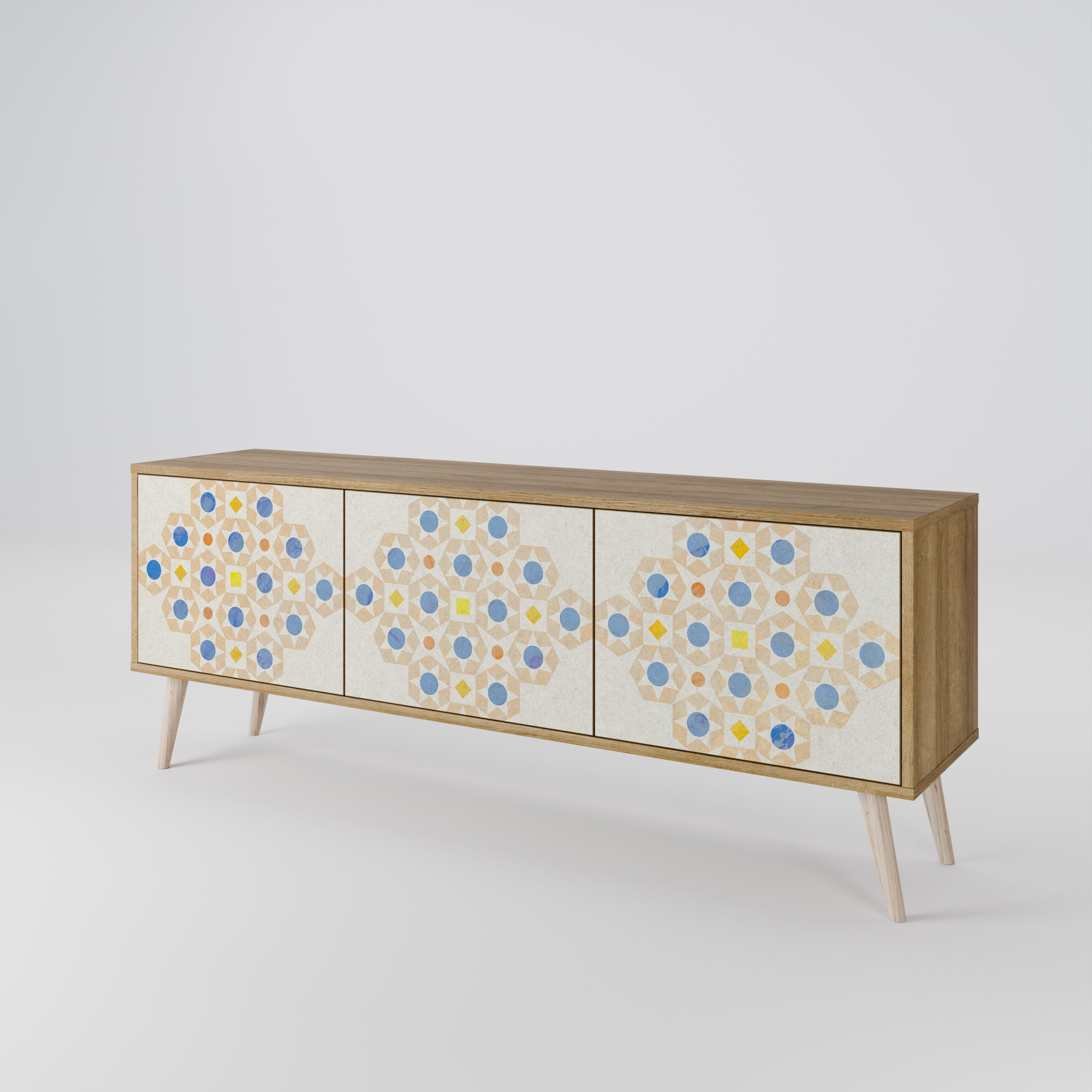 PATTERNED PRISM TV-bänk med 3 dörrar