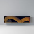 HOLLOW TIME 3-Door TV Stand in Oak Effect