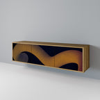 HOLLOW TIME 3-Door TV Stand in Oak Effect