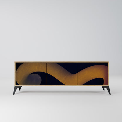 HOLLOW TIME 3-Door TV Stand in Oak Effect