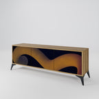 HOLLOW TIME 3-Door TV Stand in Oak Effect