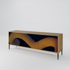 HOLLOW TIME 3-Door TV Stand in Oak Effect