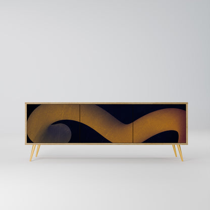 HOLLOW TIME 3-Door TV Stand in Oak Effect