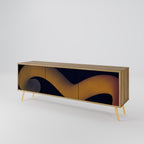 HOLLOW TIME 3-Door TV Stand in Oak Effect