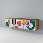 COOL STORY 3-Door TV Stand in Oak Effect