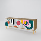 COOL STORY 3-Door TV Stand in Oak Effect