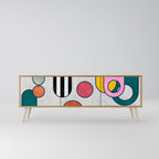 COOL STORY 3-Door TV Stand in Oak Effect