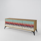 CHROMA CONTOURS 3-Door TV Stand in Oak Effect