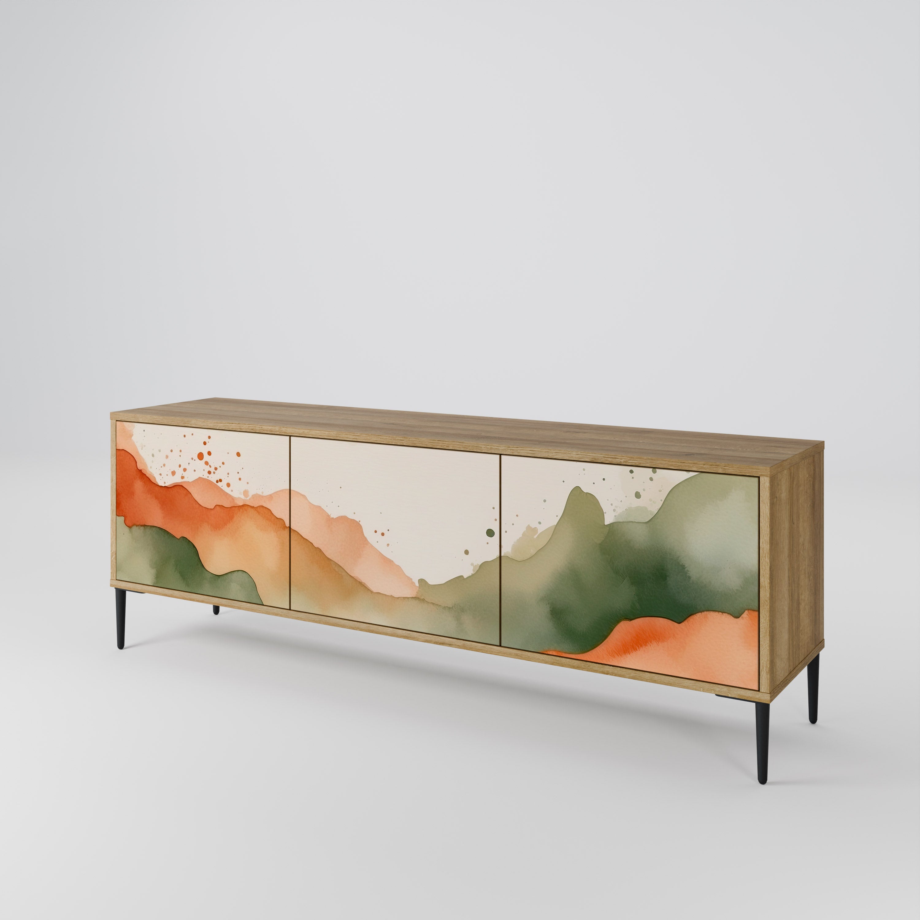 WATERCOLOUR PEAKS TV-bänk med 3 dörrar