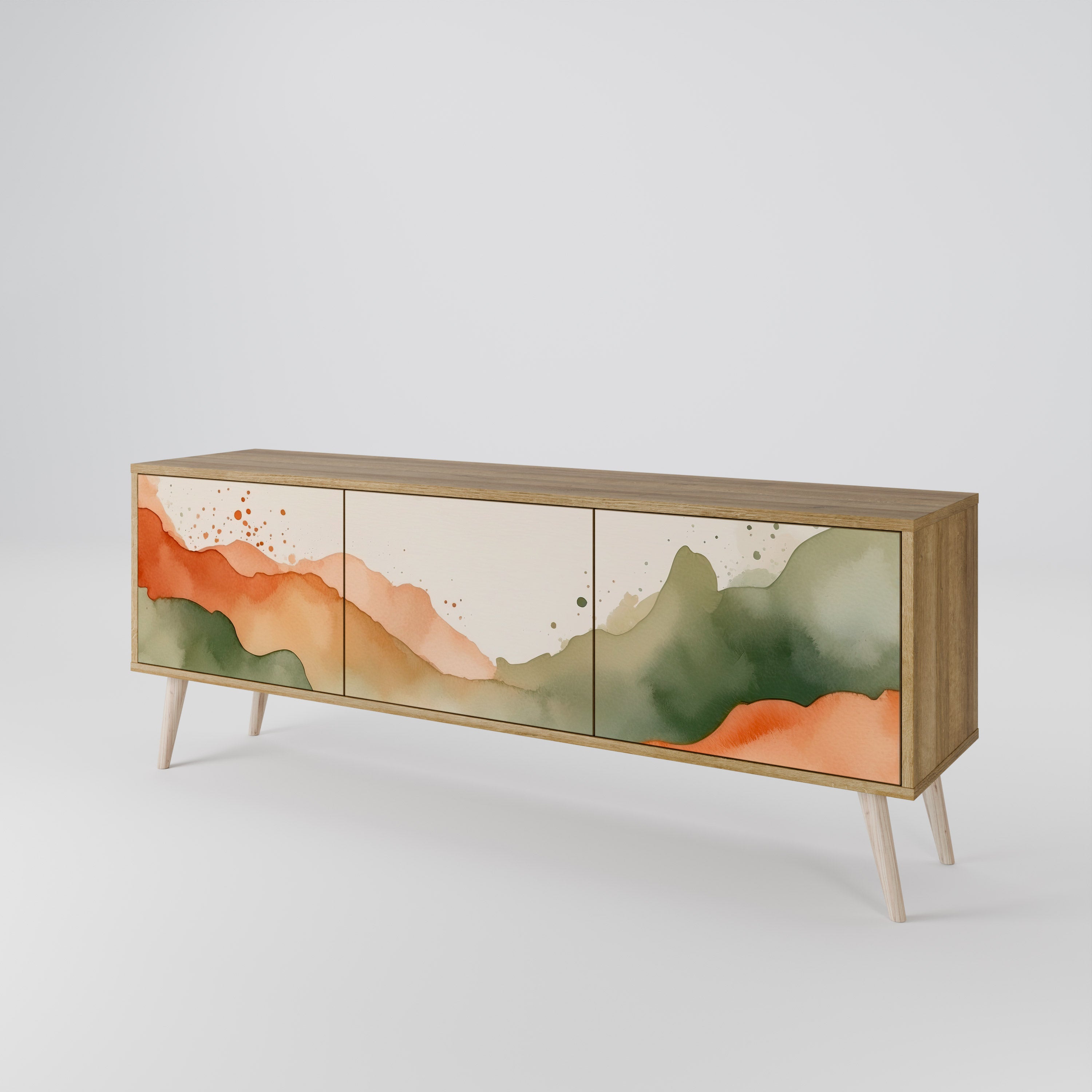 WATERCOLOUR PEAKS TV-bänk med 3 dörrar
