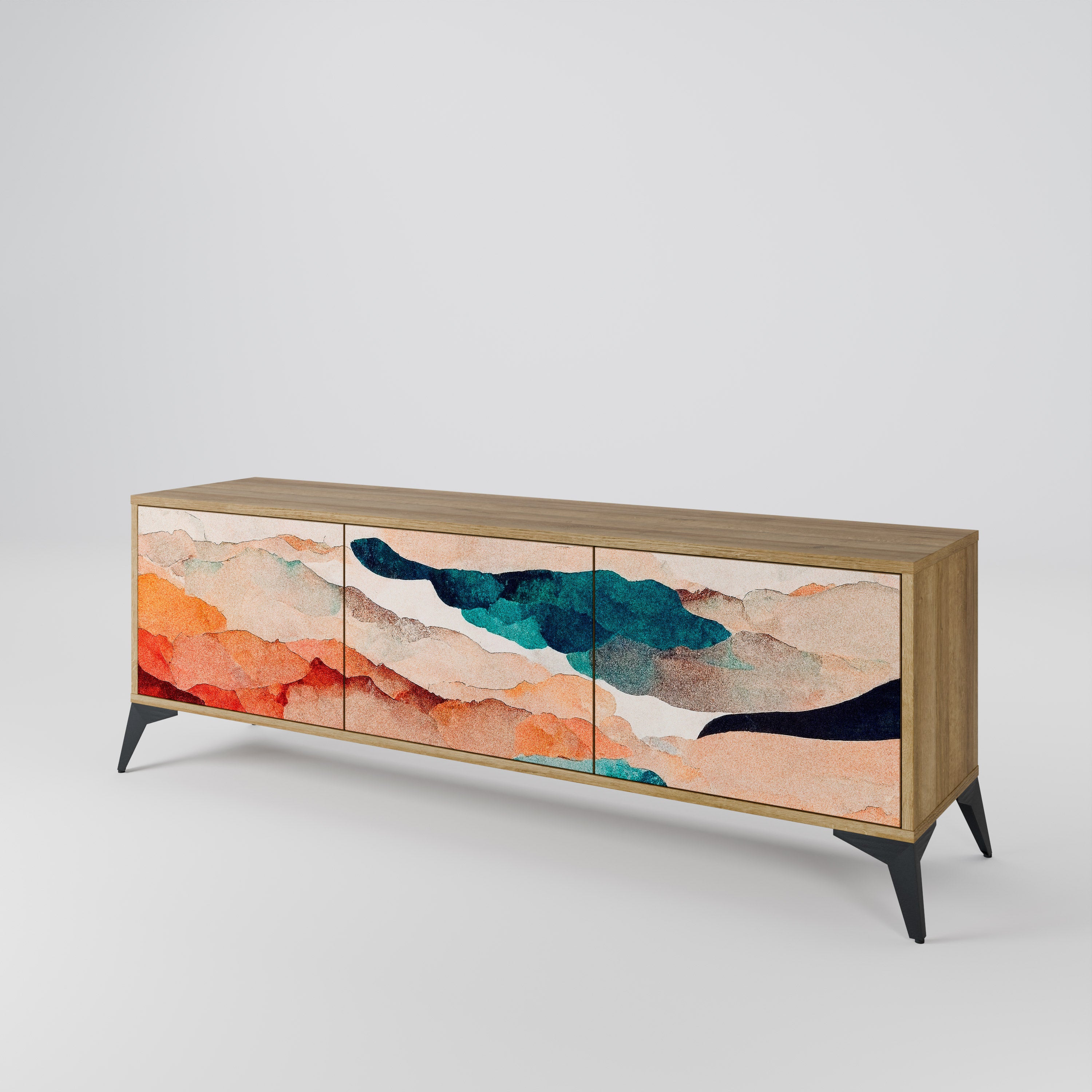 ABSTRACT LANDSCAPE TV-bänk med 3 dörrar