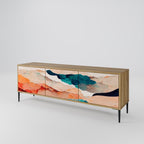 ABSTRACT LANDSCAPE 3-Door TV Stand in Oak Effect