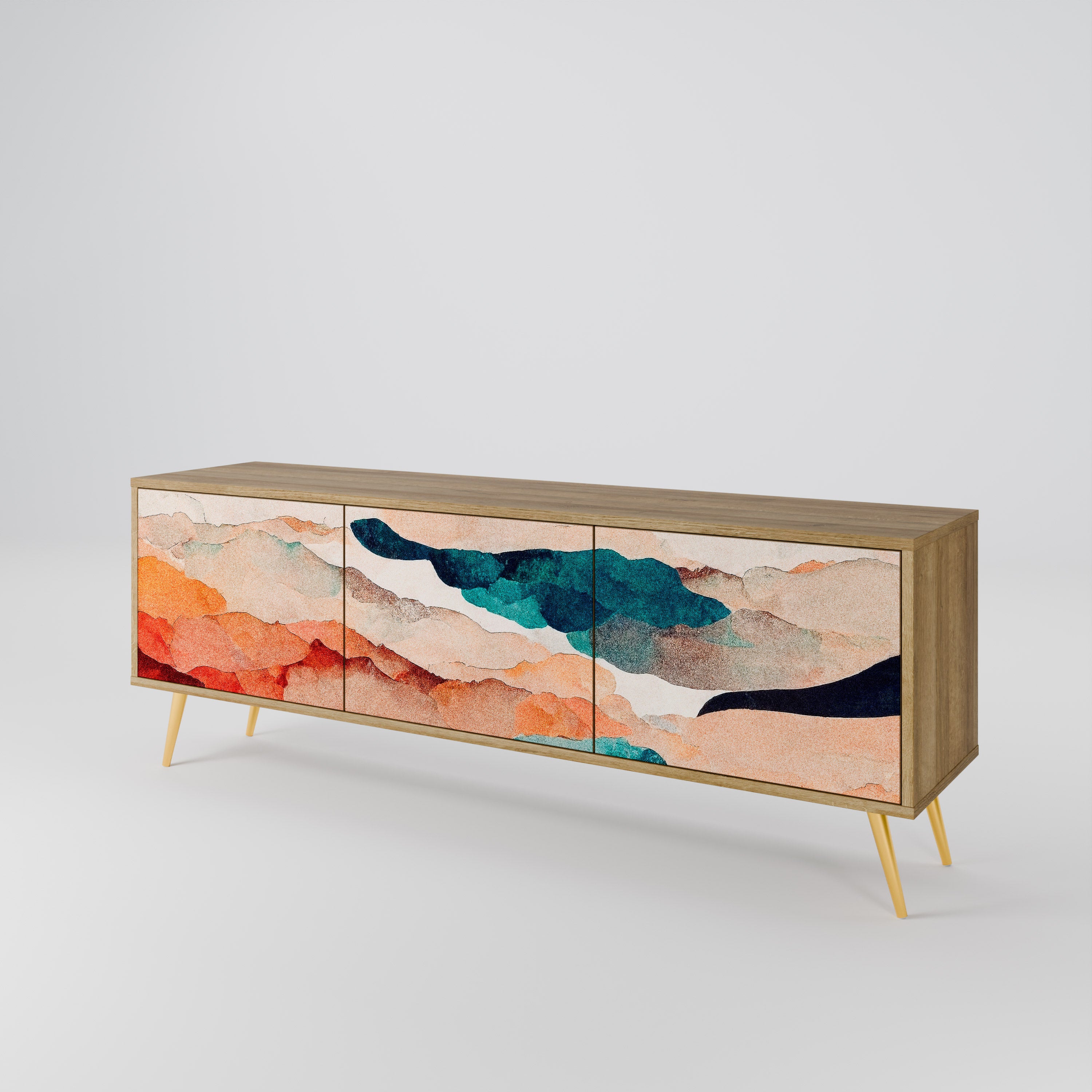ABSTRACT LANDSCAPE TV-bänk med 3 dörrar