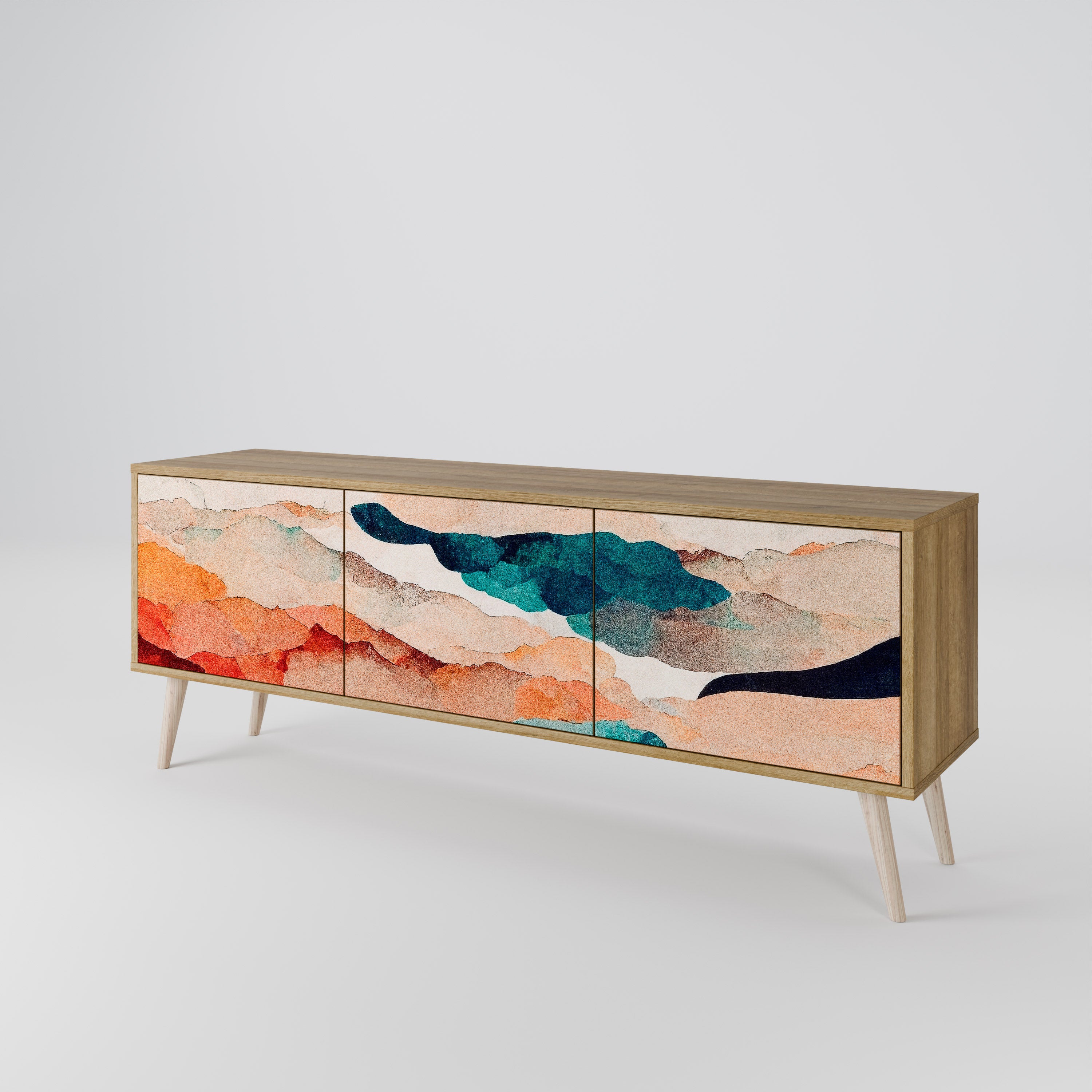 ABSTRACT LANDSCAPE TV-bänk med 3 dörrar