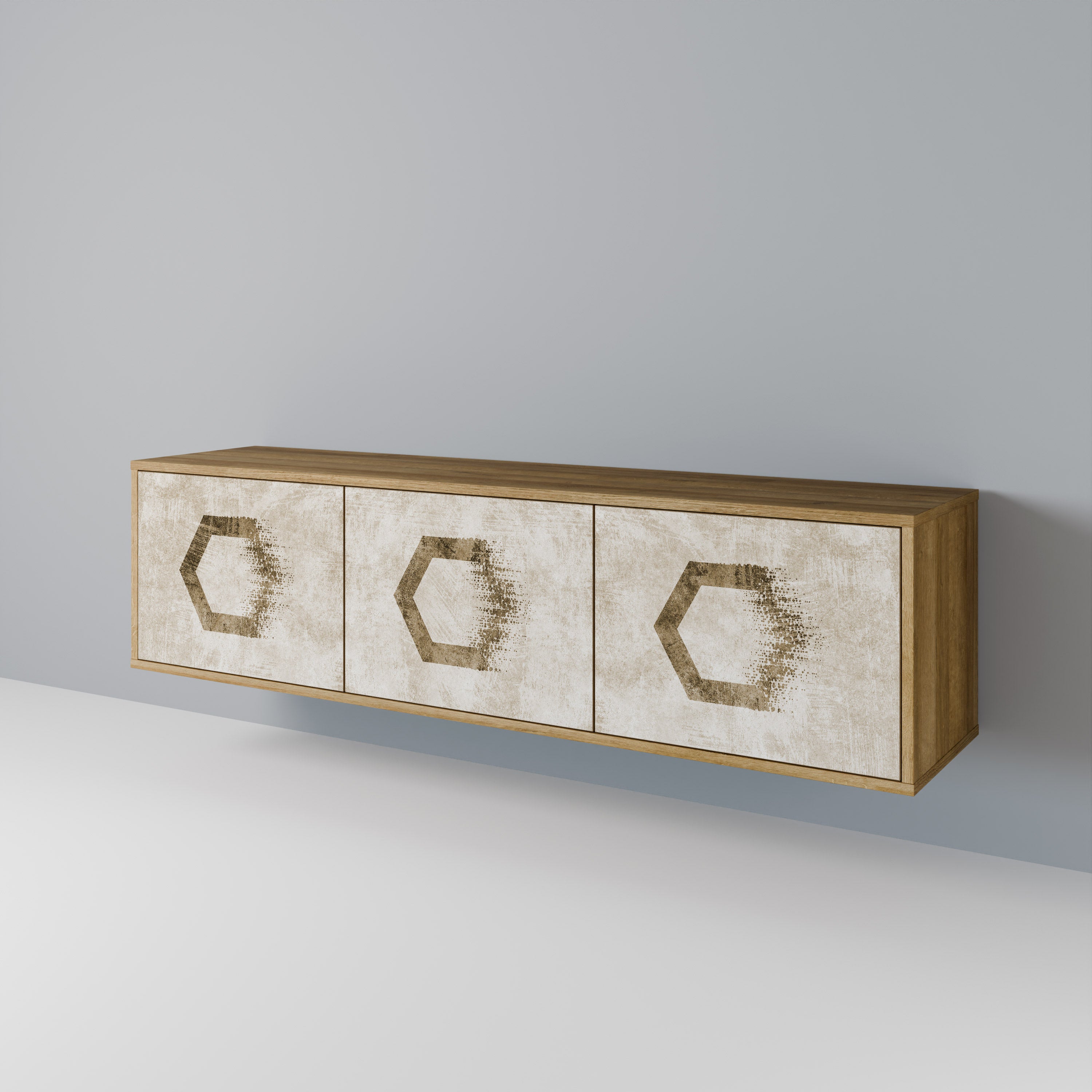 HEXAGONAL SHAPES TV-bänk med 3 dörrar