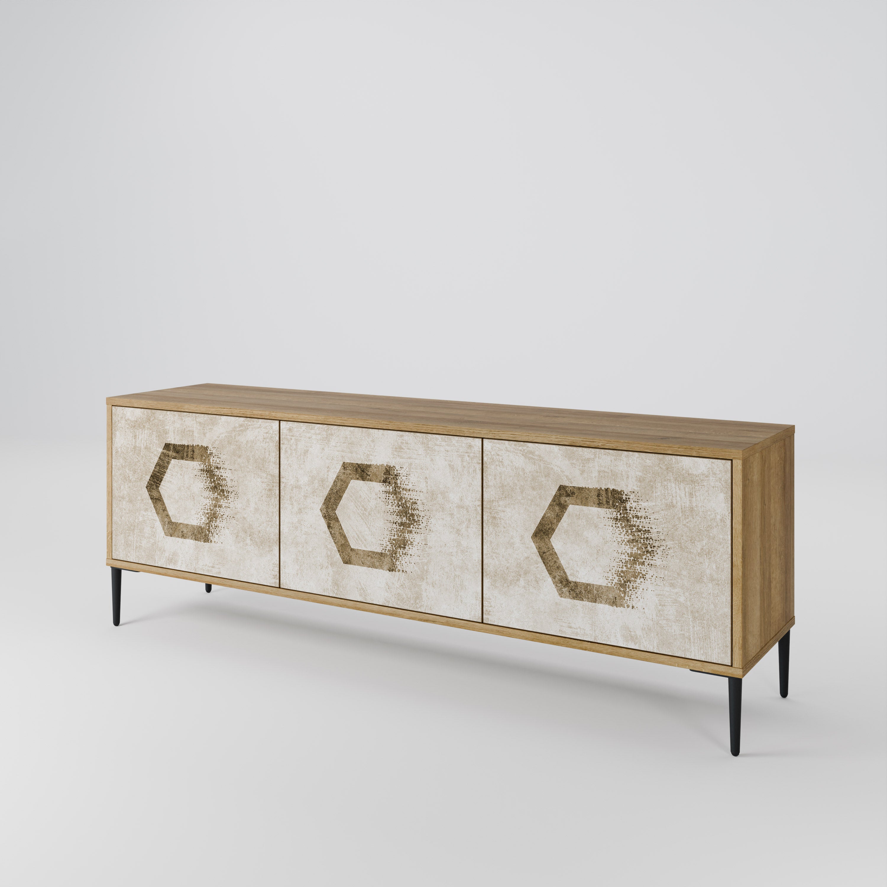 HEXAGONAL SHAPES TV-bänk med 3 dörrar