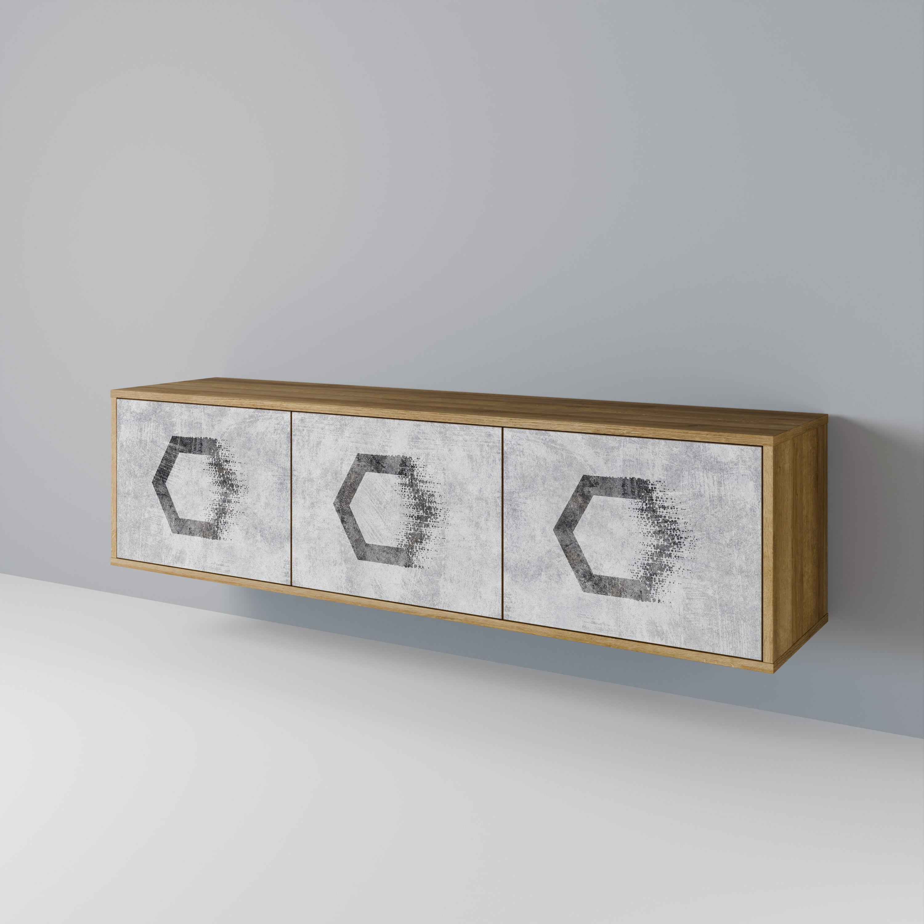 HEXAGONAL FIGURES TV-bänk med 3 dörrar