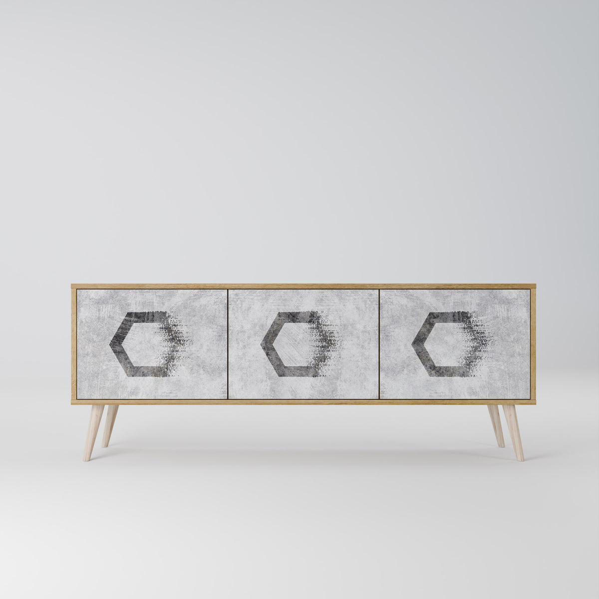 HEXAGONAL FIGURES TV-bänk med 3 dörrar